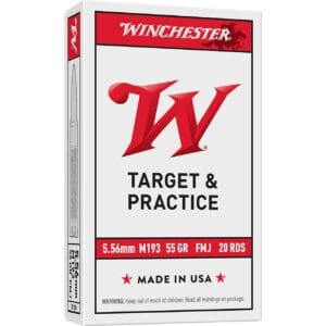 Winchester Ammo USA M193 5.56x45mm NATO 55 gr Full Metal Jacket Lead Core 20 Per Box