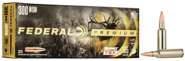 Federal Premium .300 WSM 165 gr Barnes TSX 20 Per Box