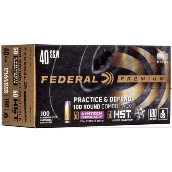 Federal Practice & Defend .40 S&W 180 gr HST JHP/Syntech TSJ 100 Per Box