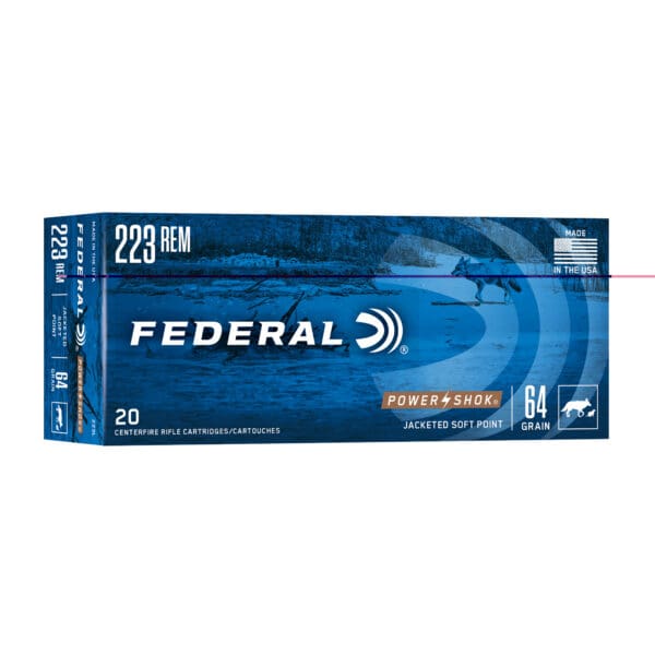 Federal 223L Power-Shok .223 Rem 64 gr Jacketed Soft Point 20 Per Box