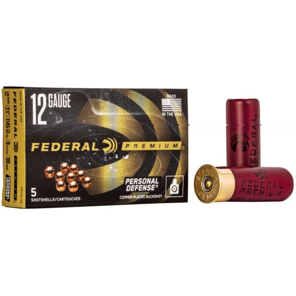 Federal PD13200 Premium Personal Defense 12 Gauge 2.75" 9 Pellets 00 Buck Shot 5 Per Box