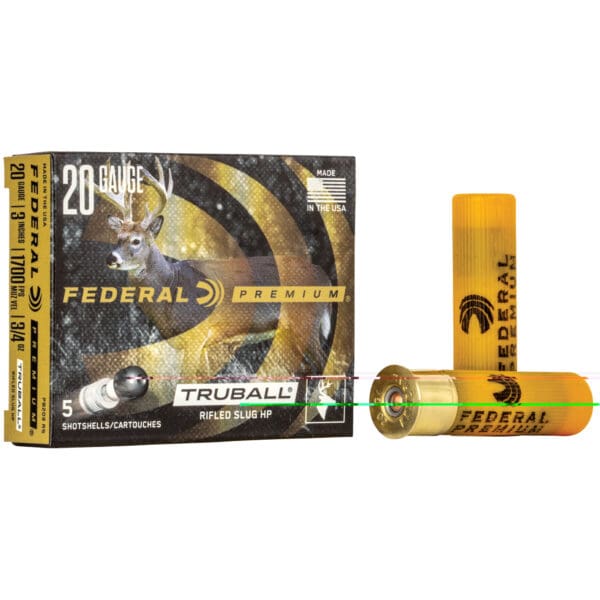 Federal PB209RS Premium Vital-Shok TruBall 20 Gauge 3" 3/4 oz Rifled Slug Shot 5 Per Box