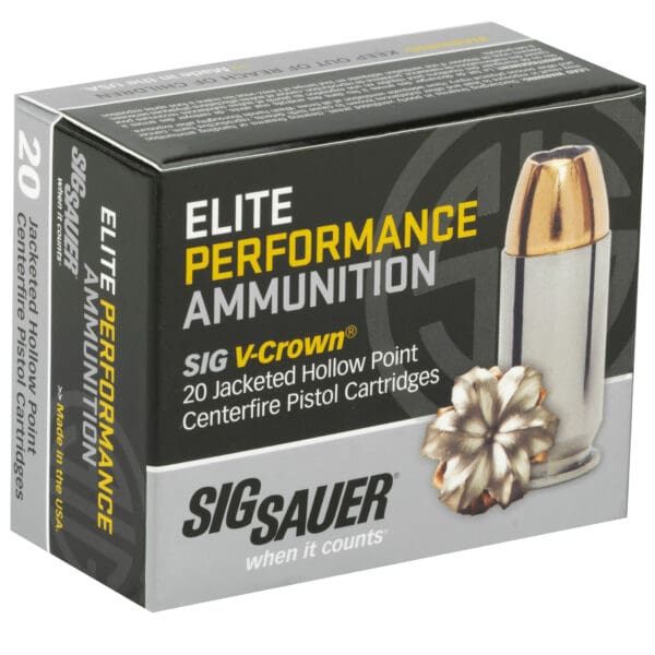 Sig Sauer E10MM120 Elite Performance 10mm Auto 180 gr V-Crown JHP 20 Per Box - Image 2
