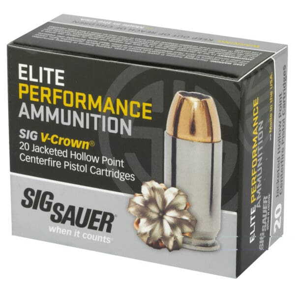 Sig Sauer E10MM120 Elite Performance 10mm Auto 180 gr V-Crown JHP 20 Per Box - Image 3