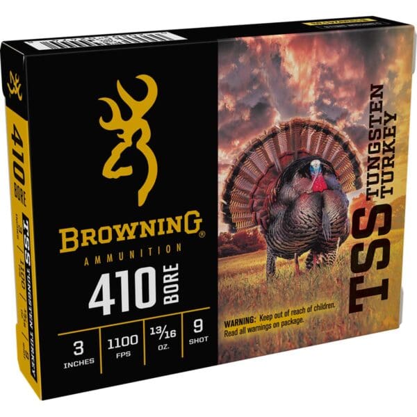 Browning B193924139 TSS Tungsten Turkey .410 Gauge 3" 13/16 oz Tungsten 9 Shot 5 Per Box