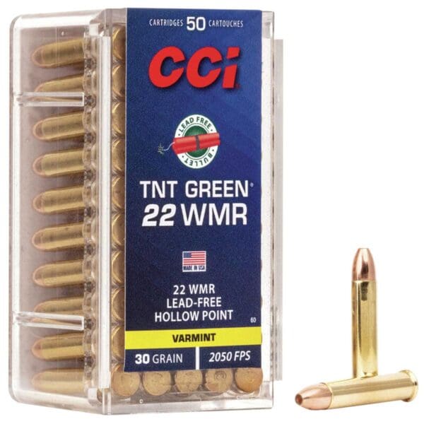 CCI 0060 TNT Green .22 WMR 30 gr Speer Hollow Point 50 Per Box