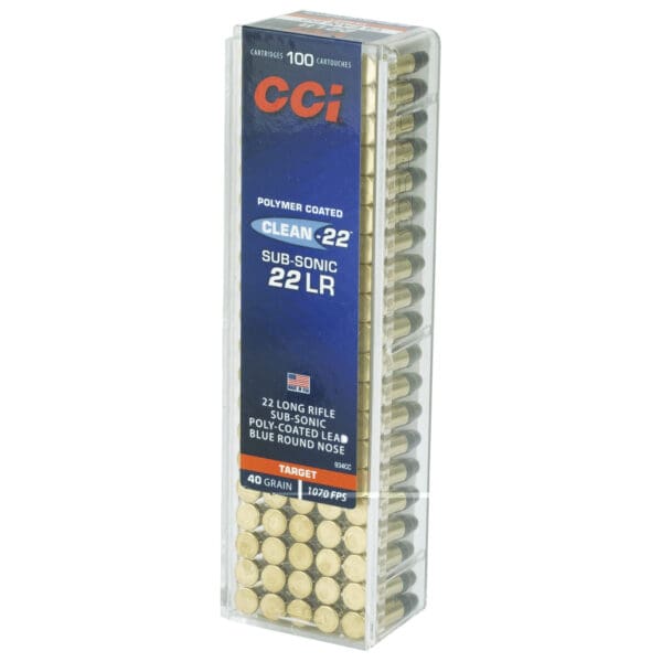 CCI Clean-22 Subsonic .22 LR 40 gr Lead Round Nose 100 Per Box - Image 3