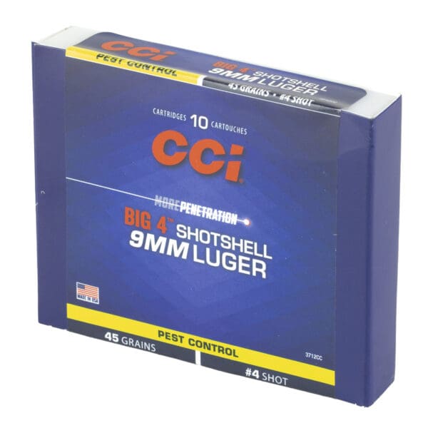 CCI Big 4 Shotshell 9mm Luger 45 gr #4Shot 10 Per Box - Image 3