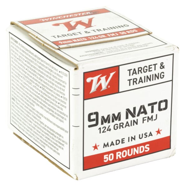 Winchester USA 9mm NATO 124 gr Full Metal Jacket 50 Per Box - Image 2
