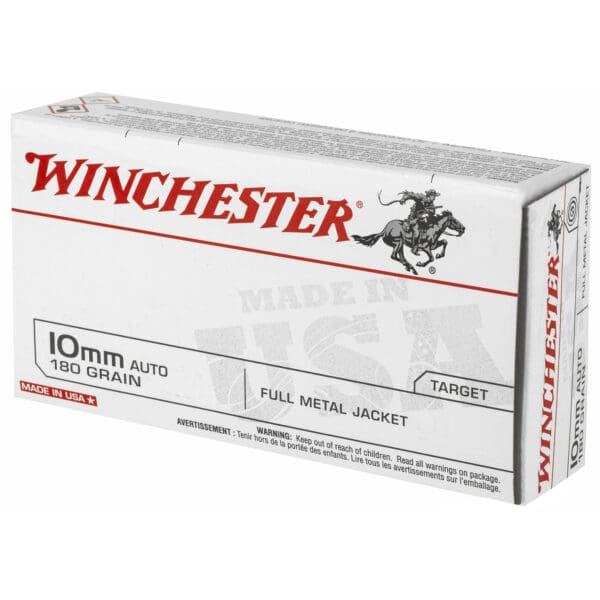 Winchester USA 10mm Auto 180 gr Full Metal Jacket Flat Nose 50 Per Box - Image 3