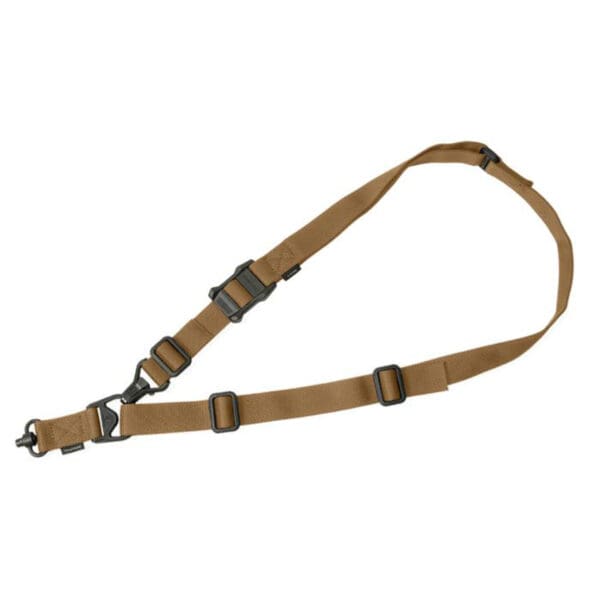 Magpul MAG515-COY MS3 Single QD Sling GEN2 made of Nylon Webbing with Coyote Finish Adjustable One-Two Point Design & QD Swivel for Rifles