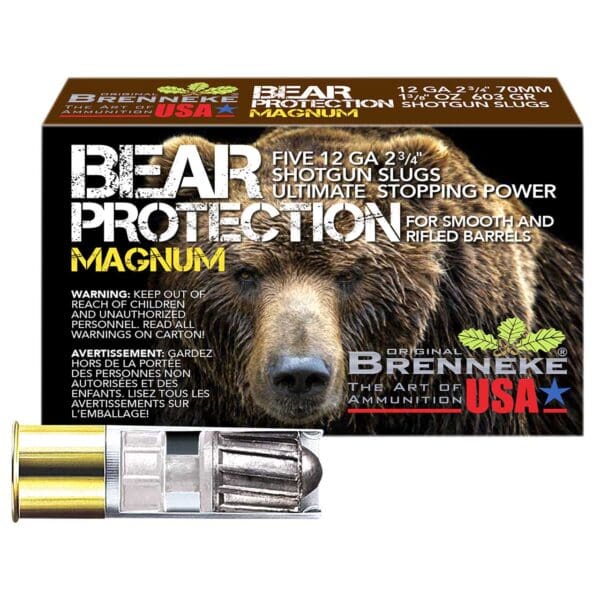 Brenneke SL122BPM Bear Protection 12 Gauge 2.75" 1 3/8 oz Slug Shot 5 Per Box