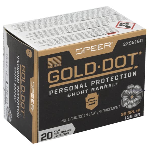 Speer 23921GD Gold Dot .38 Special +P 135 gr Hollow Point 20 Per Box - Image 2