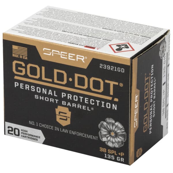 Speer 23921GD Gold Dot .38 Special +P 135 gr Hollow Point 20 Per Box - Image 3