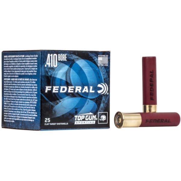 Federal TGS412148 Top Gun .410 Gauge 2.50" 1/2 oz 8 Shot 25 Per Box