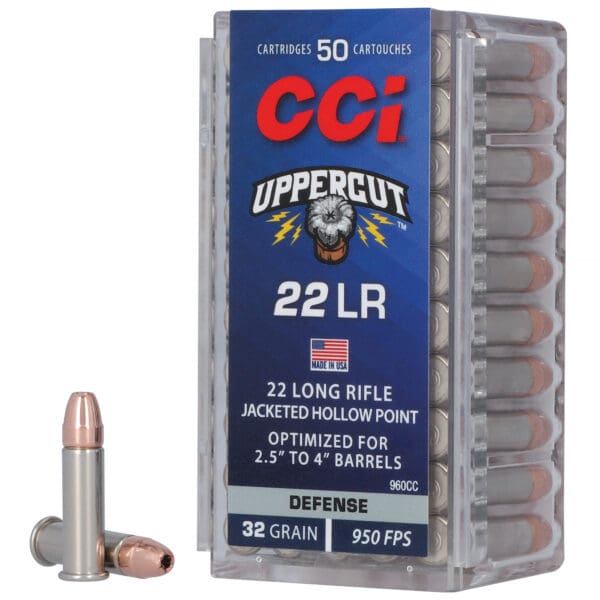 CCI 960CC Uppercut Defense .22 LR 32 gr Jacketed Hollow Point 50 Per Box