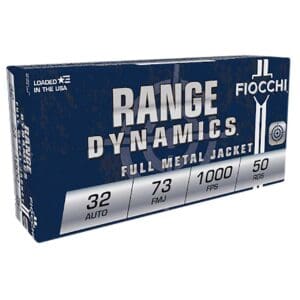 Fiocchi 32AP Range Dynamics .32 ACP 73 gr Full Metal Jacket 50 Per Box