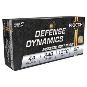 Fiocchi 44A500 Defense Dynamics .44 Rem Mag 240 gr Jacketed Soft Point 50 Per Box