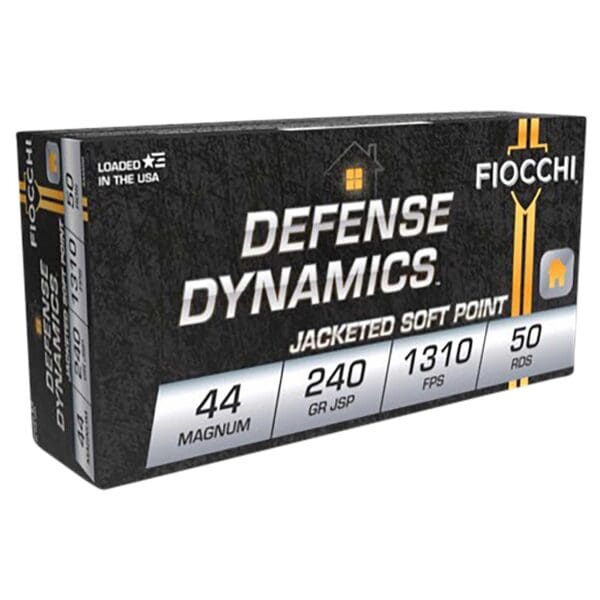 Fiocchi 44A500 Defense Dynamics .44 Rem Mag 240 gr Jacketed Soft Point 50 Per Box