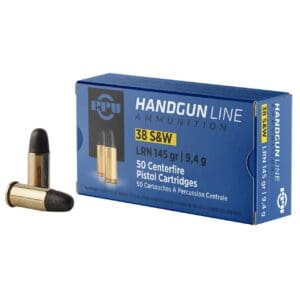 PPU PPH38SW .38 S&W 145 gr Lead Round Nose 50 Per Box
