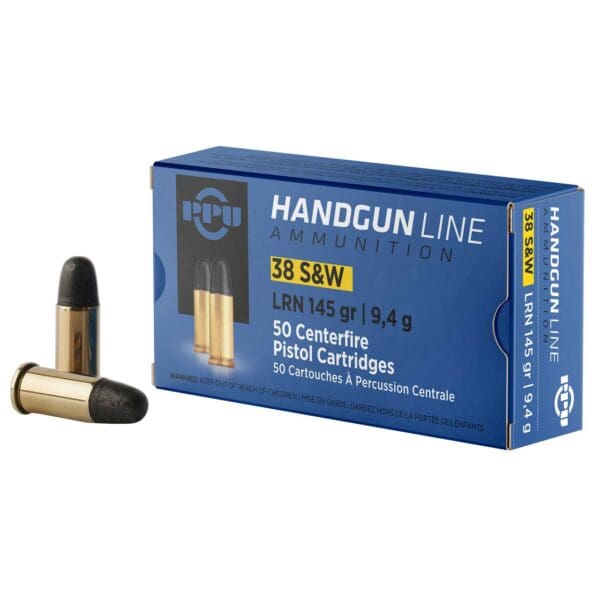 PPU PPH38SW .38 S&W 145 gr Lead Round Nose 50 Per Box