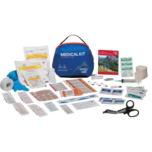 Adventure Medical Kits 01001003 Mountain Backpacker Medical Kit Treats Injuries/Illnesses Water Resistant Blue