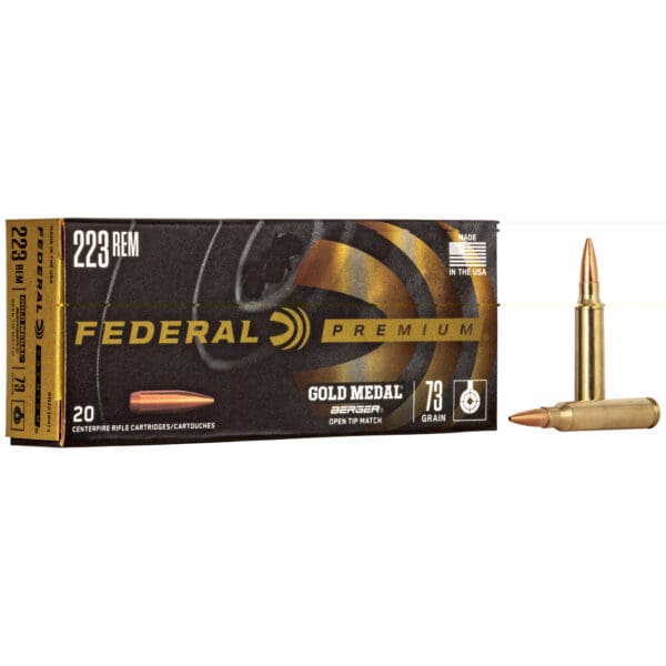 Federal GM223BH73 Gold Medal .223 Rem 73 gr Berger Open Tip Match 20 Per Box