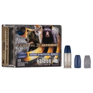 Federal P45SHC1 Premium .45 ACP +P 240 gr Solid Core Synthetic Flat Nose 20 Per Box