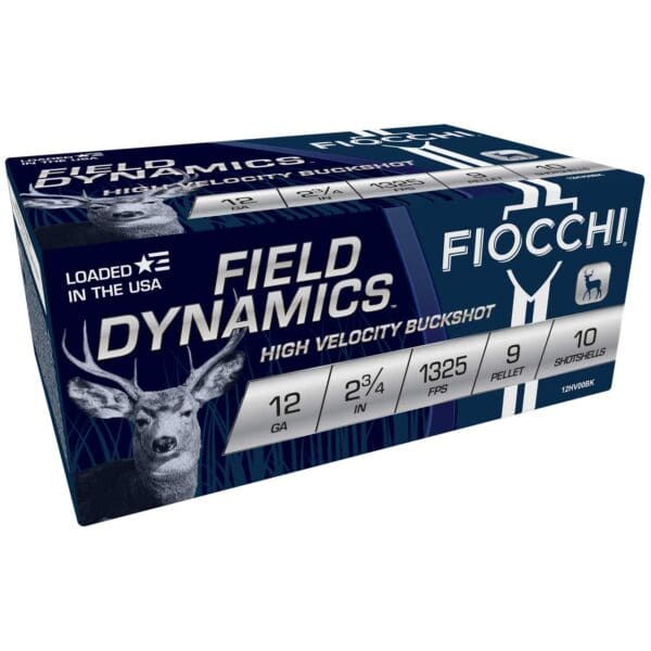 Fiocchi 12HV9P Field Dynamics 12 Gauge 2.75" 9 Pellets 00 Buck Shot 10 Per Box
