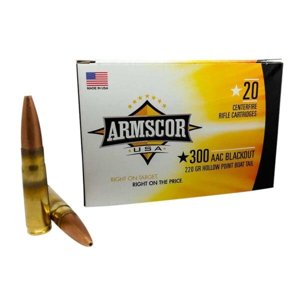 Armscor FAC300AAC3N USA .300 Blackout 220 gr Hollow Point Boat Tail 20 Per Box
