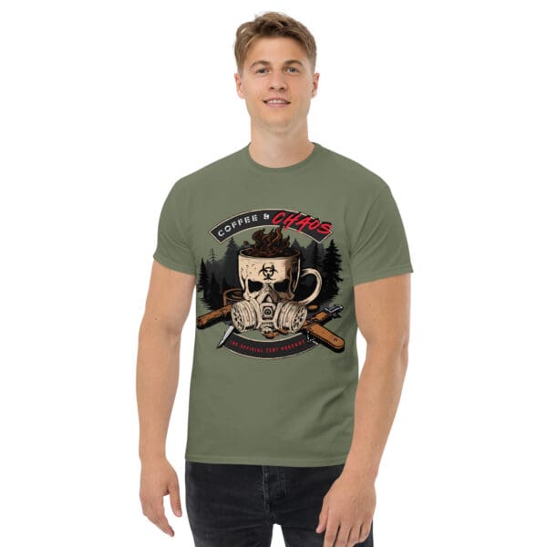 Coffee & Chaos Podcast T Shirt - Image 49