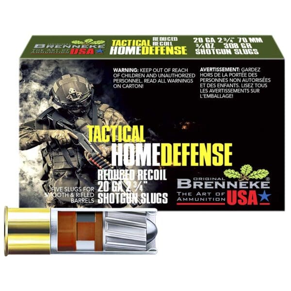 Brenneke SL202THD THD Home Defense 20 Gauge 2.75" 3/4 oz Slug Shot 5 Per Box