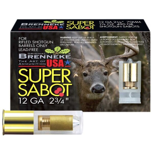Brenneke SL122SUS SuperSabot 12 Gauge 2.75" 1 1/8 oz Sabot Slug Shot 5 Per Box