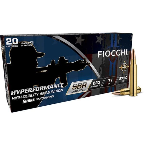 Fiocchi 223SBRD Hyperformance .223 Rem 77 gr Hollow Point Boat Tail 20 Per Box