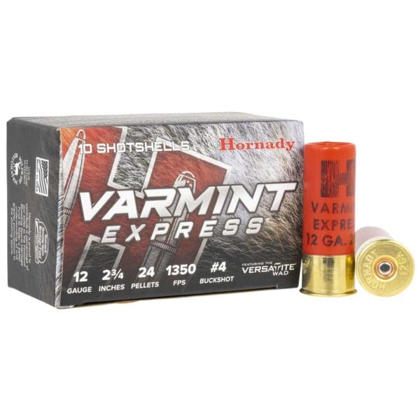 Hornady 86243 Varmint Express 12 Gauge 2.75" 4 Buck Shot 10 Per Box
