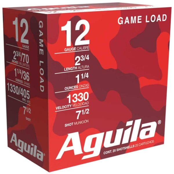 Aguila 1CHB1207 Birdshot High Velocity 12 Gauge 2.75" 1 1/4oz 7.5 Shot 25 Per Box