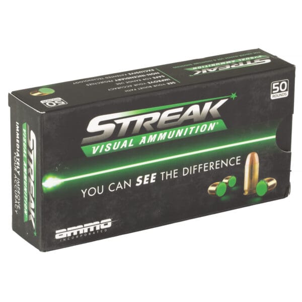 Ammo Inc 40180TMCSTRKGRN50 Streak Visual (GREEN) .40 S&W 180 gr Total Metal Case 50 Per Box - Image 2