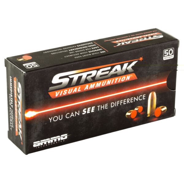 Ammo Inc 40180TMCSTRKRED50 Streak Visual (RED) .40 S&W 180 gr Total Metal Case 50 Per Box - Image 2