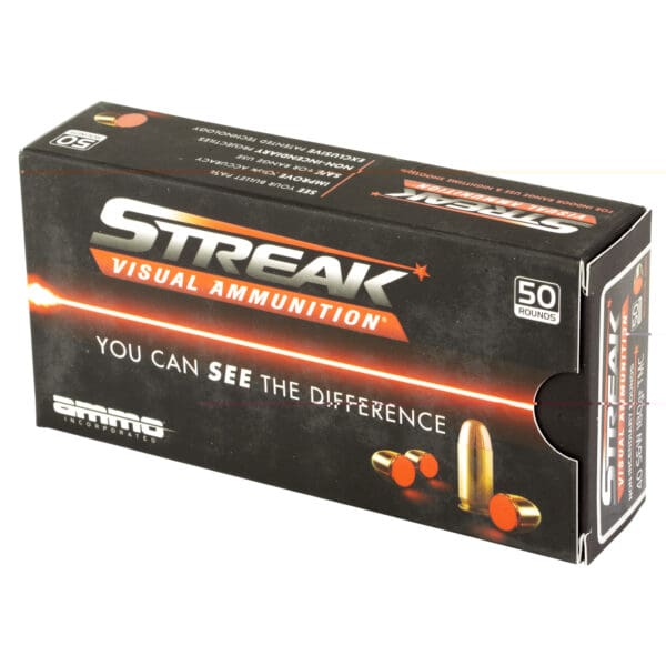 Ammo Inc 40180TMCSTRKRED50 Streak Visual (RED) .40 S&W 180 gr Total Metal Case 50 Per Box - Image 3