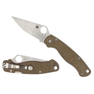 Spyderco C81MPCW2 Military 2  3.47" Folding Plain Stonewashed CPM Cru-Wear Blade