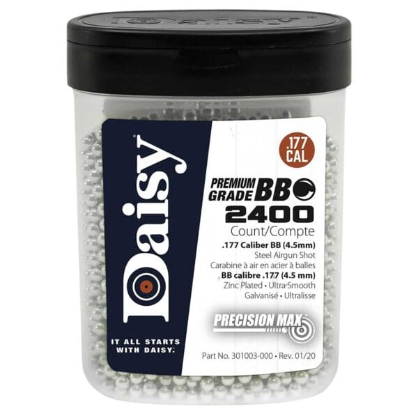 Daisy 980024446 PrecisionMax Premium .177 Zinc-Plated Steel 2400 Per Bottle