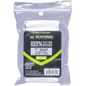 Breakthrough Clean BTCPS21450 Square Cleaning Patches For .38-.45 Cal & .410-20 Gauge 2.25" 50 Pack