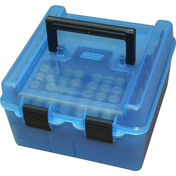 MTM Case-Gard R100MAG24 Deluxe Ammo Box Blue Polypropylene 100 Round
