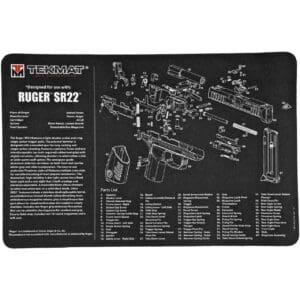 TekMat TEKR17RUGERSR22 Ruger SR22 Cleaning Mat Black/White Rubber 11"x17" Ruger SR22 Parts Diagram