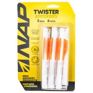 NAP NAP60637 Quickfletch Twister White Orange/ 6 Pack