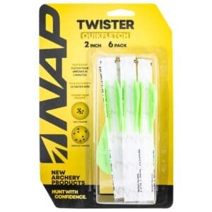 NAP NAP60638 Quickfletch Twister Fletching White Green/ 6 Pack