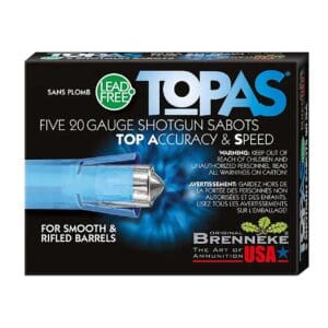 Brenneke SL202TOPN TOPAS 20 Gauge 2.75" 1/2oz Sabot Slug Shot 5 Per Box