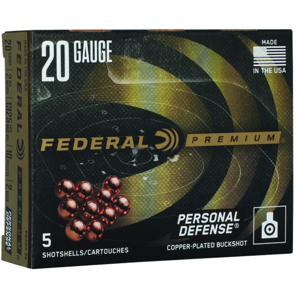 Federal PD2042B Premium 20 Gauge 2.75" 2 Buck Shot 5 Per Box