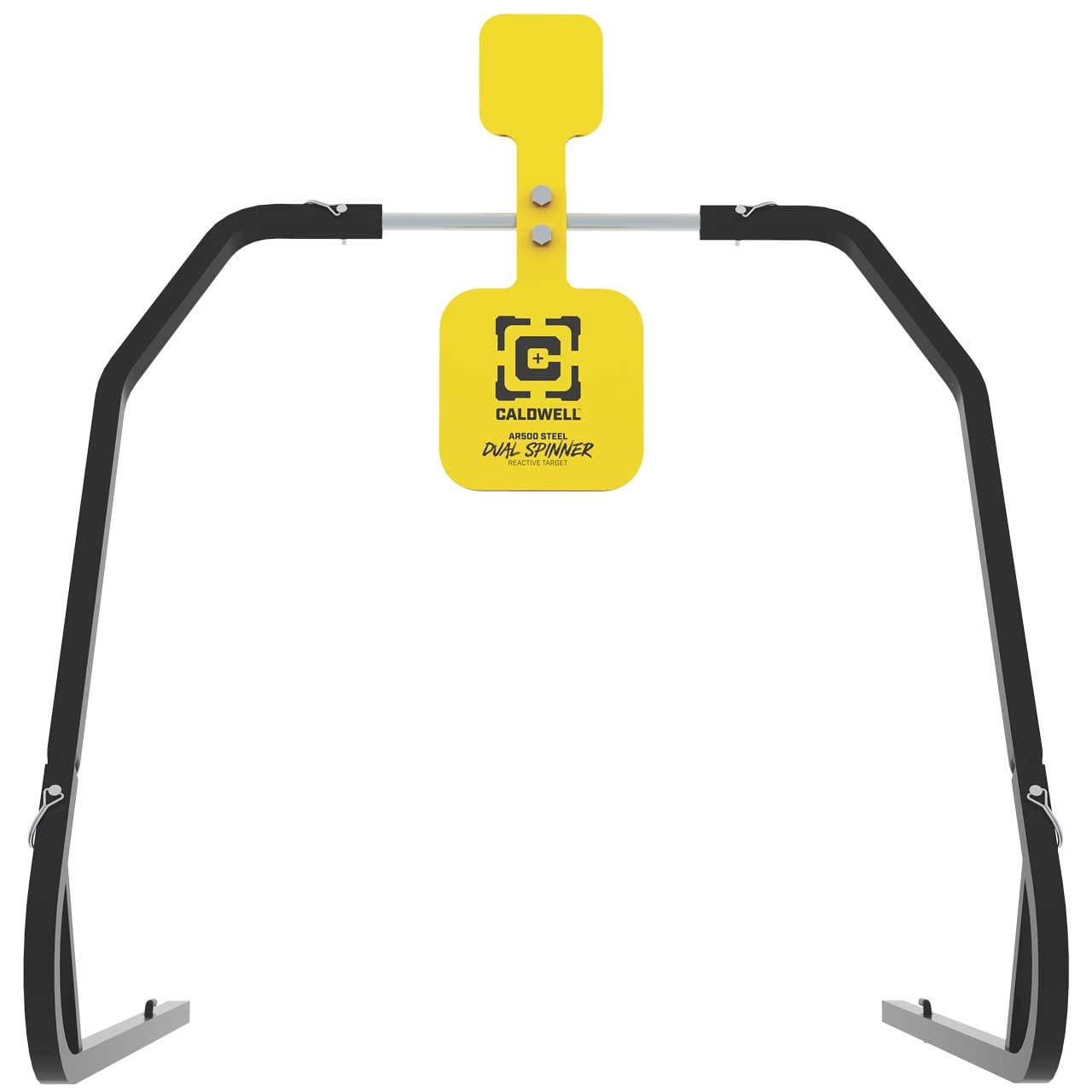 Caldwell 1196226 Daul Spinner  Yellow AR500 Steel 3/8" Thick Standing Target Includes 5" & 8" Plates