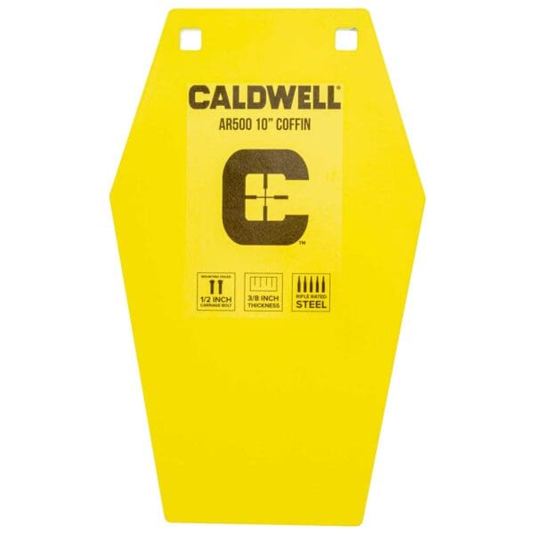 Caldwell 1116693 C  10" Coffin CP4 Yellow Powder Coat AR500 Steel Hanging